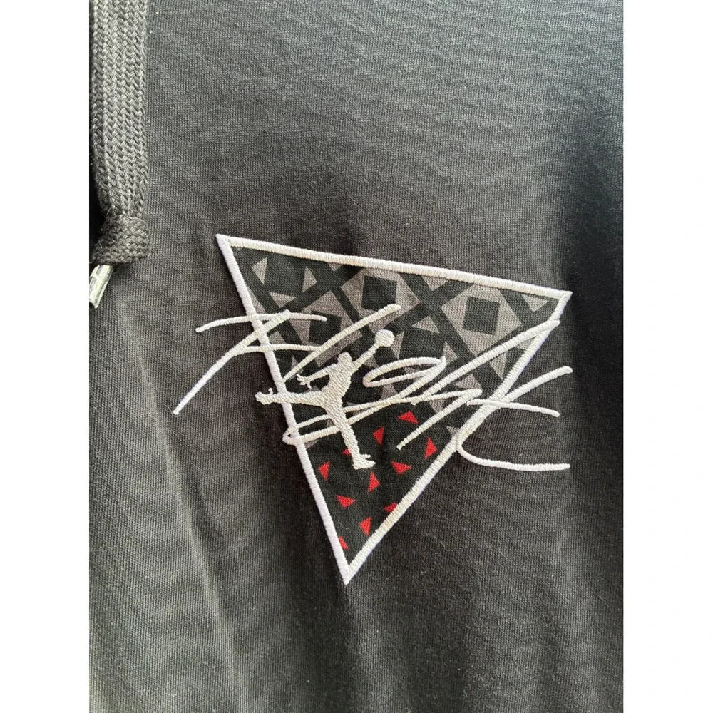 VTG Jordan Flight Reversible Full Zip Hoodie Black Red Geometric Mens  Large
